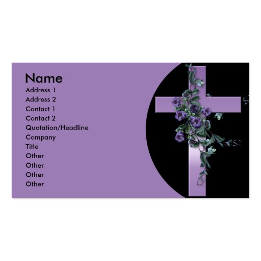 Purple Cross & Flowers Business Cards
