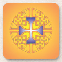 Purple Cross from Gold Celtic Knots cork coasters