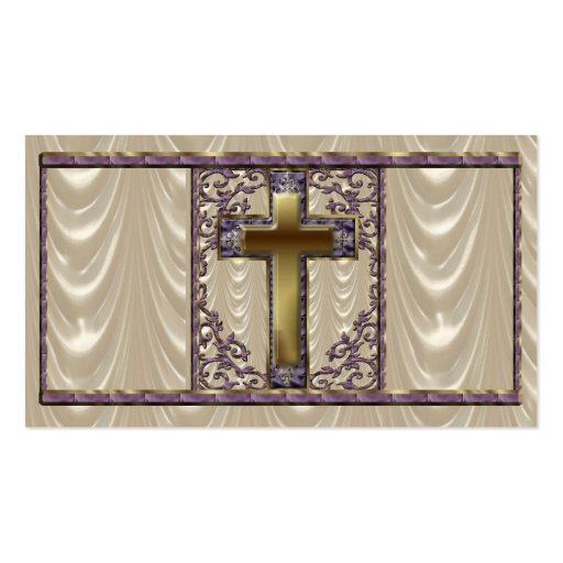Purple Cross Introduction Card Business Card Templates (back side)