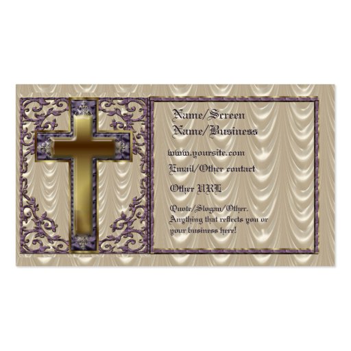 Purple Cross Introduction Card Business Card Templates (front side)