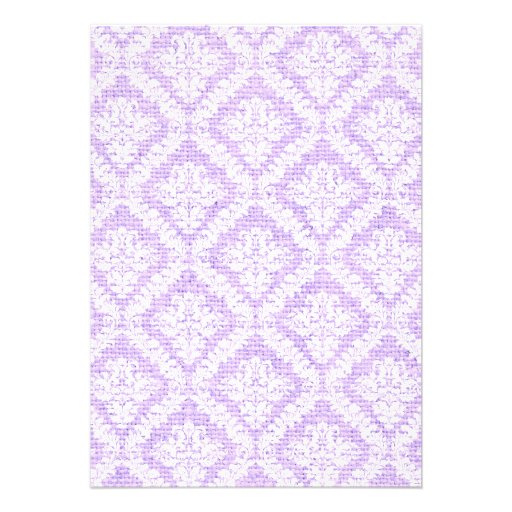 Purple Cross white damask burlap First Communion Card