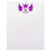 Purple Crown and Wings Royal Look Stationery letterhead by CustomizeACard Purple Crown and Wings Royal Look Stationery letterhead