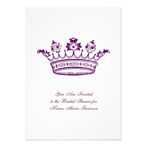 Purple Crown Personalized Invite