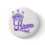 Purple Crown Princess Pinback Button