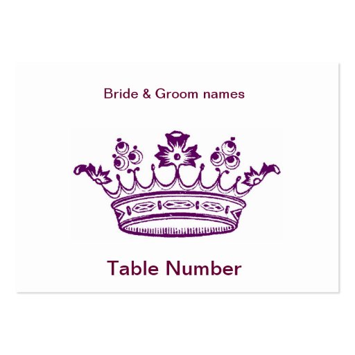 Purple Crown Reception Place cards Business Card