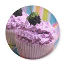 Purple Cupcake Fridge Magnet