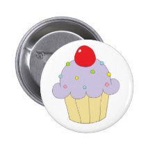 Purple Cupcake Pinback Buttons