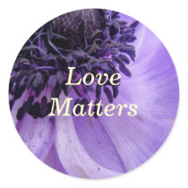 Purple Curls Round Stickers