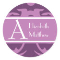 Purple Customize Last and First Name Sticker