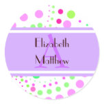 Purple Customize Last and First Name Sticker