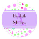 Purple Customize Last and First Name Sticker