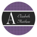 Purple Customize Last and First Name Sticker