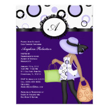 Purple Cute Baby Shower Invites