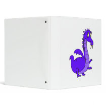Purple Cute Cuddly Dragon Vinyl Binder