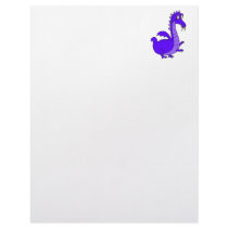 Purple Cute Cuddly Dragon Letterhead Template