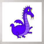 Purple Cute Cuddly Dragon Posters