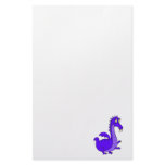 Purple Cute Cuddly Dragon Stationery Paper
