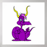 Purple Cute Dragon Print