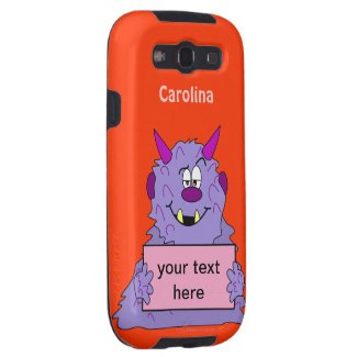 Purple Cute Monster Customizable Samsung Cover
