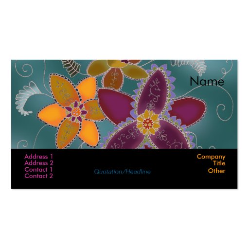 Purple Daffodil Business Cards (front side)