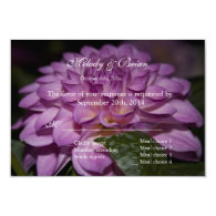 purple dahlia flower RSVP wedding invitation Announcements