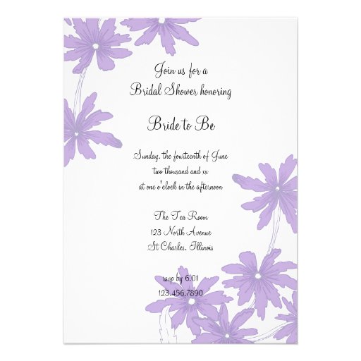 Purple Daisies Bridal Shower Invitation