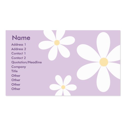 Purple Daisies - Business Business Card Template (front side)