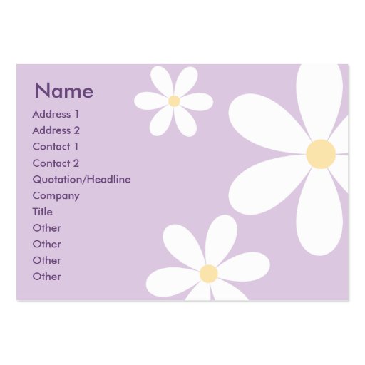 Purple Daisies - Chubby Business Card Templates (front side)
