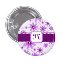 Purple Daisies Monogram Pins