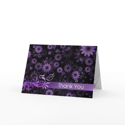 Purple Daisies Thank You Card