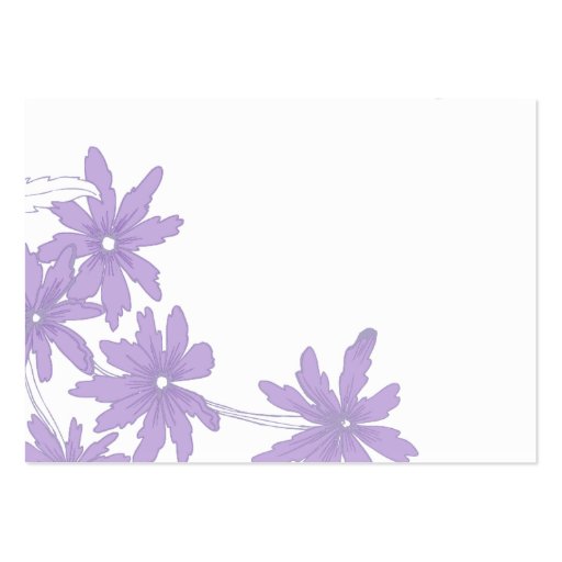 Purple Daisies Wedding Charity Favor Card Business Cards (back side)