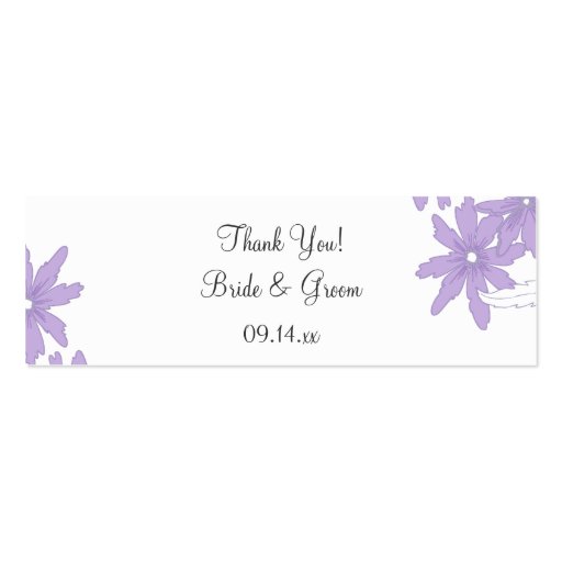 Purple Daisies Wedding Favor Tag Business Card Templates (front side)