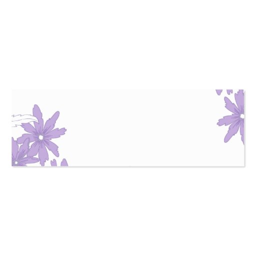 Purple Daisies Wedding Favor Tag Business Card Templates (back side)