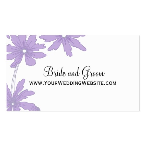 Purple Daisies Wedding Website Card Business Card Templates (front side)