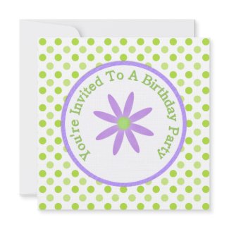 Purple Daisy And Polka Dot : Party Invitation zazzle_invitation