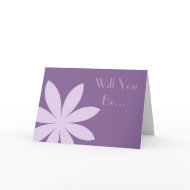 Purple Daisy Be My Flower Girl card