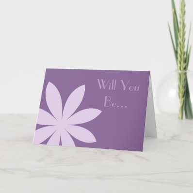 Purple Daisy Be My Flower Girl Greeting Card