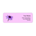 purple daisy flower address label