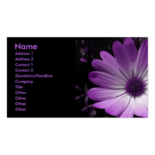 Purple Daisy Flower Customizable Business Card