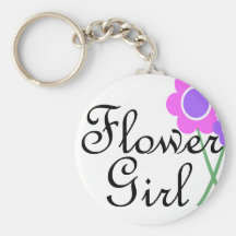 Purple Daisy Flower Girl Keychain