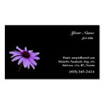 purple daisy flower in black background business cards