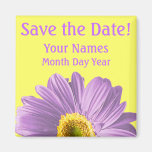 Purple Daisy Flower Save The Date Custom Fridge Magnets