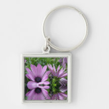 purple daisy flowers keychains