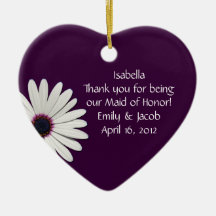 Purple Daisy Maid of Honor Personalized Ornament