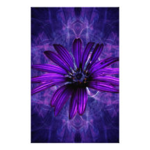 Purple Daisy Passion Customized Stationery
