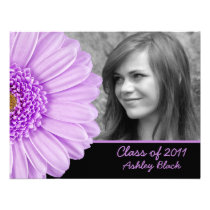 Purple Daisy Photo Graduation Invitation