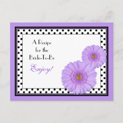 Purple Daisy Recipe Card for the Bride to Be Postcard