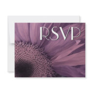 Purple Daisy RSVP Wedding Response invitation