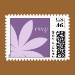 Purple Daisy Wedding RSVP Postage Stamp stamps