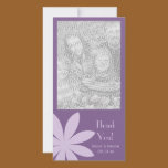 Purple Daisy Wedding Thank You Photo Card photo cards
